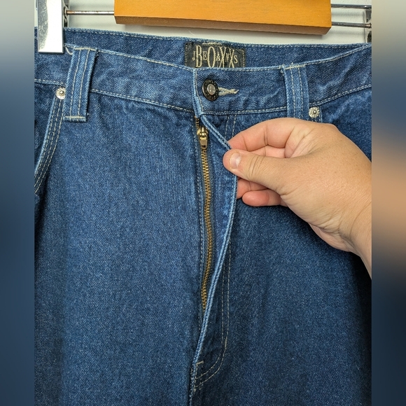 VINTAGE Y2K Boxy Jeans 40x32 100% Cotton Loose Fit Baggy Style - Picture 5 of 12